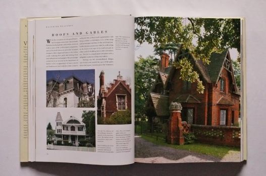 A picture essay on Roofs and Gables in The Victorian House Book by Robin Guild opens with colour photographs of highly decorated neo-Elizabethan houses in brick and American colonial houses in wood. 