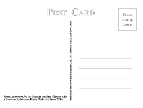 In this black-and-white image of the back of the card, the words Post Card appear in an open-face font. A vertical dividing line of small type identifies the publisher. The right half of the card has a space for the stamp and five lines for the address. The left half carries a small caption at the bottom identifying the source of the image on the front.