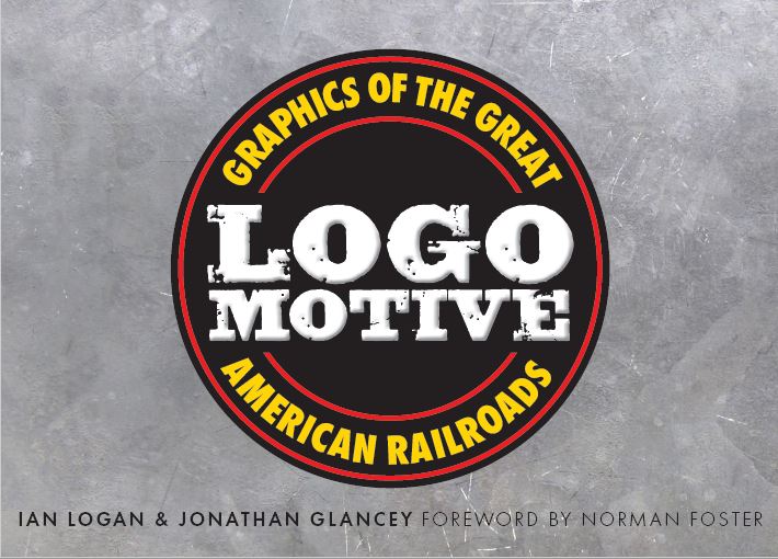 The title Logomotive is printed white on two lines in a circular graphic over a burnished steel background.