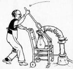 This home-made vacuum cleaner bears more than a passing resemblance to James Murray Spangler’s original makeshift invention. As Heath Robinson says, “anyone can make a vacuum cleaner”.