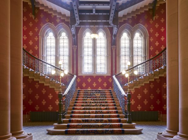 Grand staircase of St Pancras Hotel