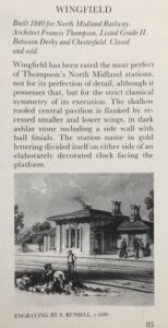 Excerpt from The Railway Heritage of Britain by Gordon Biddle and O. S. Nock showing a sample station entry with a gazetteer in italics for quick reference, illustration and description.